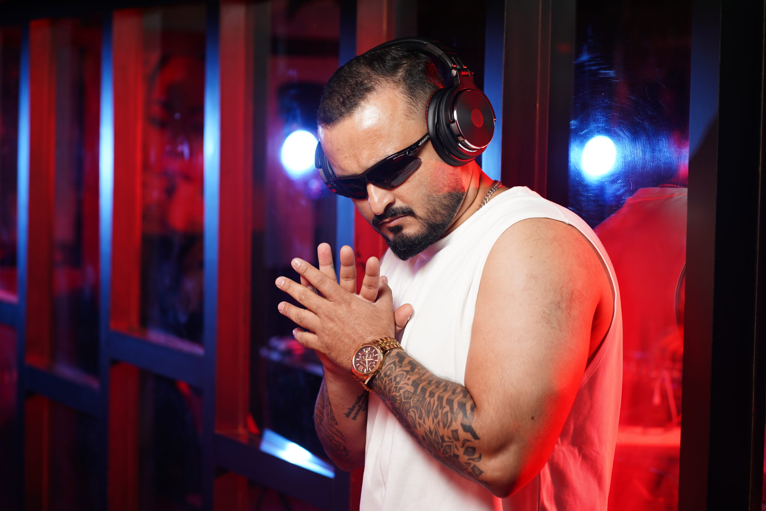 Explosive pyrotechnics during a festival performance