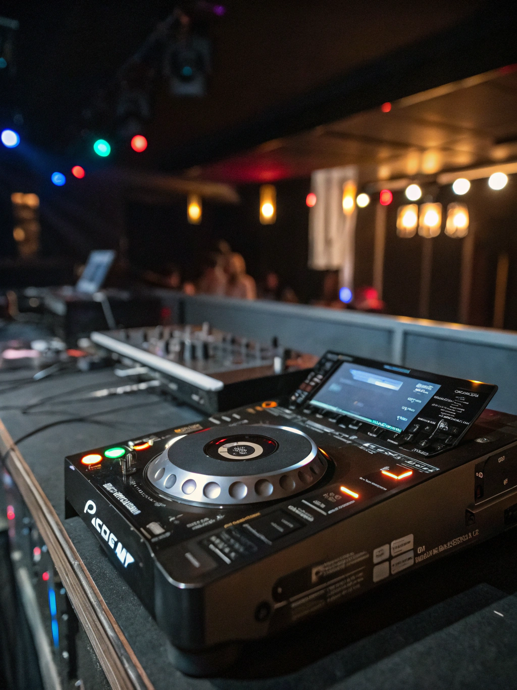 High-end DJ equipment setup including A9 mixer